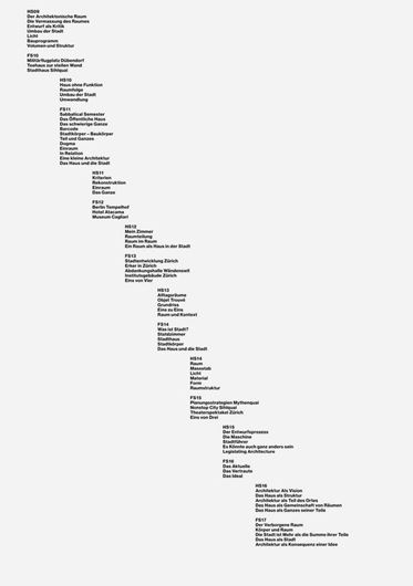 Kompendium 2009-2017, Professur Christian Kerez Kompendium 2009-2017, Professur Christian Kerez