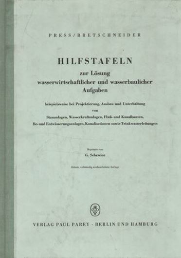Hilfstafeln zur Lösung wasserwirtschaftlicher und wasserbaul icher Aufgaben