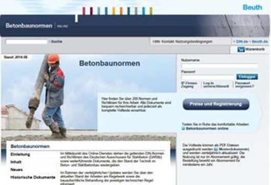 Betonbaunormen online   