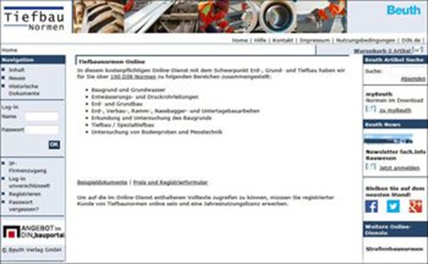 Tiefbaunormen online   