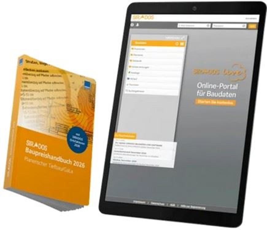 SIRADOS Baupreishandbuch 2026 Planerischer Tiefbau/GaLa  Bundle mit Online-Version