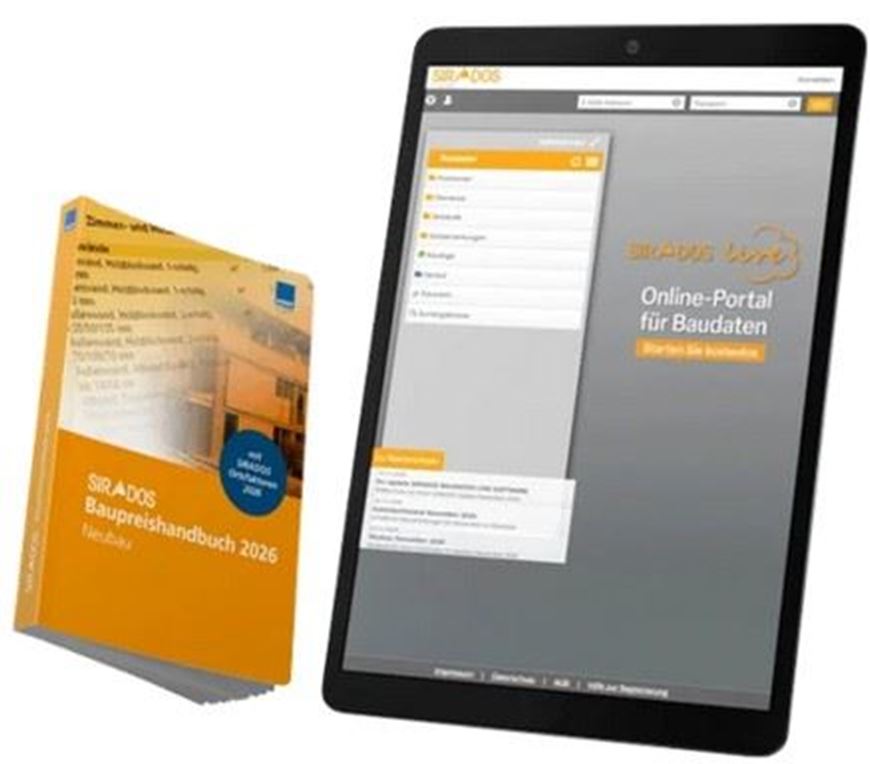 SIRADOS Baupreishandbuch 2026 Neubau  BUNDLE mit Online-Version