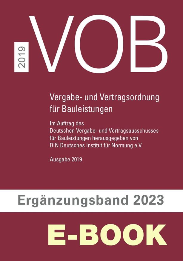 VOB Ergänzungsband 2023 zur VOB Gesamtausgabe 2019  EBOOK