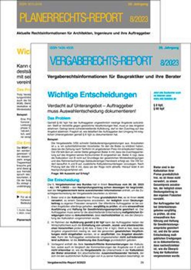 Planer-+ Vergaberechtsreport