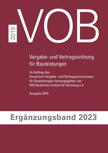 VOB Ergänzungsband 2023  zur VOB Gesamtausgabe 2019