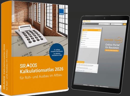 SIRADOS Kalkulationsatlas 2026 Altbau  BUNDLE inkl. Online-Zugang