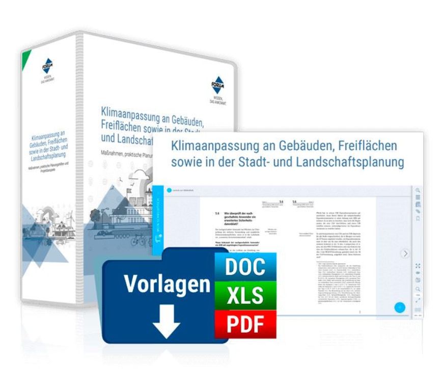 Klimaanpassung an Gebäuden, Freiflächen sowie in der Stadt- und Landschaftsplanung - Grundwerk inkl. Online-Ausgabe
