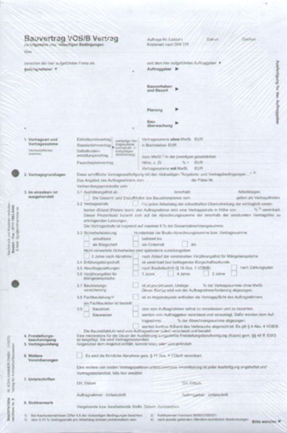 Ratioform 5: Bauvertrag, jew.10 Stück